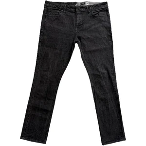 Volcom Vorta Slim Straight Jeans Mens Size W38 L32 Black Denim Stretch Skater - Picture 1 of 17