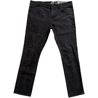 Volcom Vorta Slim Straight Jeans Mens Size W38 L32 Black Denim Stretch Skater - Image 1 of 4