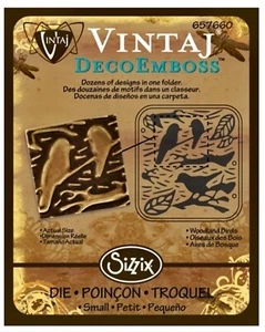 Sizzix Woodland Birds DecoEmboss die #657660 Retail $14.99 Vintaj - Emboss Metal - Picture 1 of 24