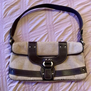 Rare! Tod's Pony Hair Italian Leather Shoulder Bag Purse Satchel - Picture 1 of 9
