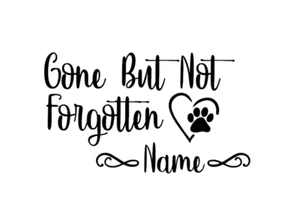 Calcomanía conmemorativa personalizada desaparecida pero no olvidada placa perro pata pájaros - Imagen 1 de 10