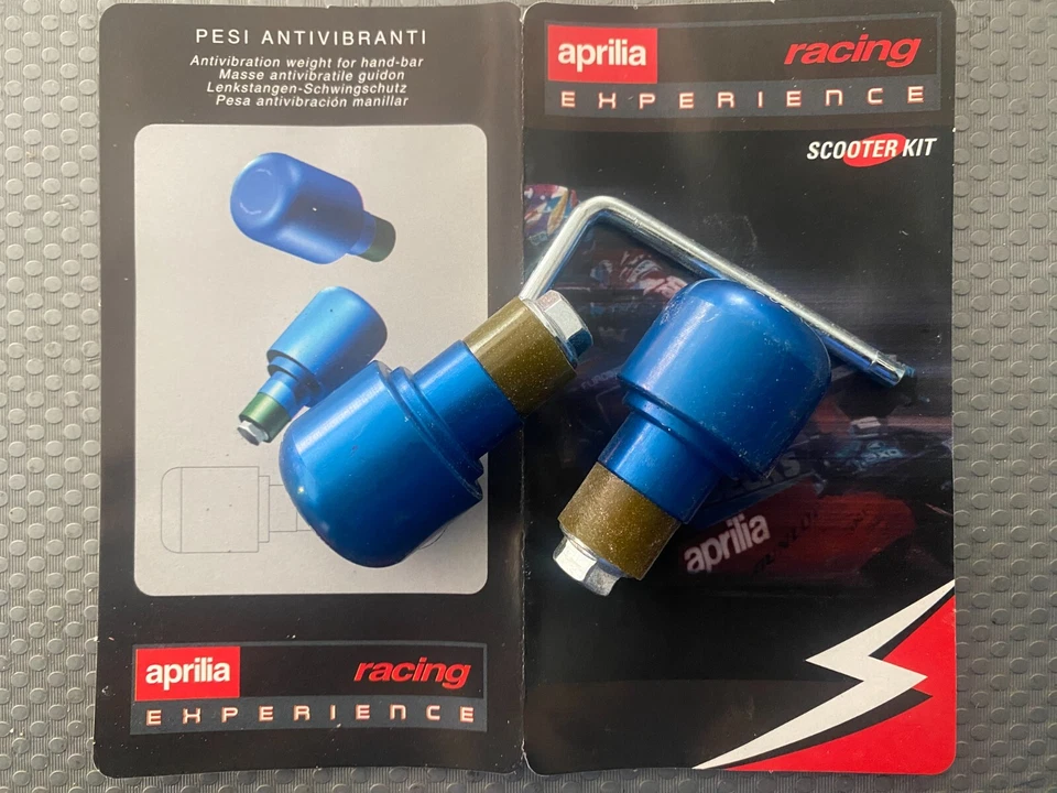 CONTRAPPESI MANUBRIO MOTO SCOOTER APRILIA UNIVERSALI ANODIZZATO BLU - Immagine 1 di 1