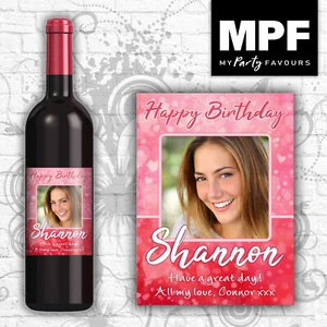 Personalised Birthday Photo Wine Gin Vodka Bottle Label - 18th 21st 30th 40th - Picture 1 of 24
