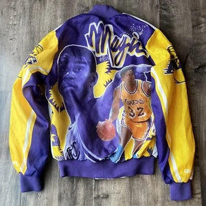 Vintage Chalk Line Mens LA Lakers Magic Johnson Purple Jacket Size Small - Picture 1 of 11