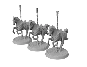 Horse Carousel multipack paintable miniature 3D printed with plant based resin - Picture 1 of 10