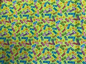 TIKI GODS BRIGHT COLORED GREEN BACKGROUND COTTON FABRIC FQ OOP - Picture 1 of 5