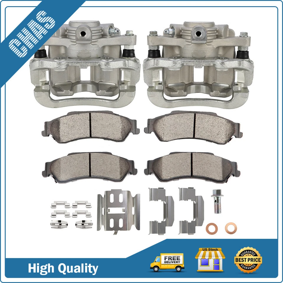 Pinzas de freno traseras con soporte pastillas de cerámica para 98-05 GMC Jimmy 98-04 Chevy S10 Foto 1 de 4