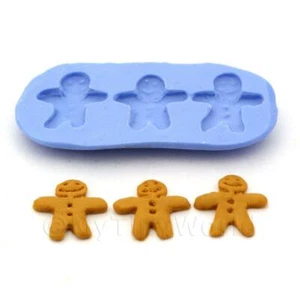 Puppenhaus Miniatur 3 Stück Lebkuchen Herren Silikonform - Bild 1 von 1
