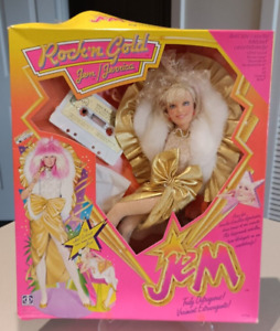 Vintage Hasbro JEM doll 'Glitter & Gold Jem' 1986 MIOB Box Damaged
