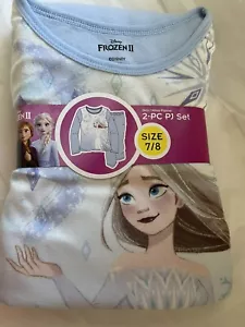 Disney Frozen II Girls 2 Piece Pajama Set Long Sleeve Blue Fleece 4/5 or 7/8 new - Picture 1 of 2