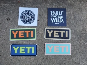 LOT of 6 Authentic YETI Decals Stickers 2"x4" and 3"x3" - Picture 1 of 17