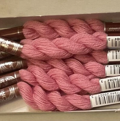 DMC Wool Embroidery Floss Broder Medicis Medium Pink 8151 27.3yd Skein Box Of 6 - Image 1 of 4