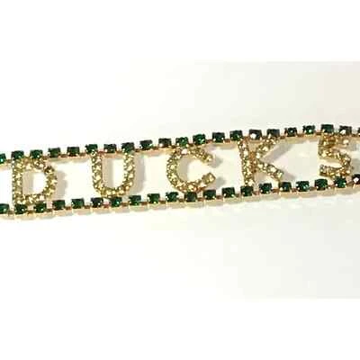 Dorothy Bauer手链俄勒冈鸭水晶金盘橄榄绿水钻 — 第 1/4 张图片