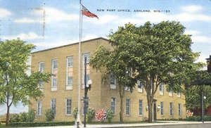 New Post Office Ashland Wisconsin 1953 Postcard - Picture 1 of 2