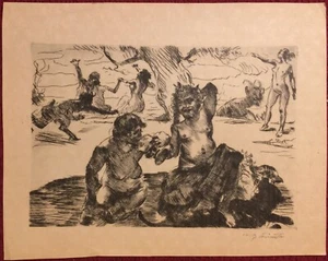 Stampa, copia, acquaforte ad ago freddo "Bacco" di Lovis Corinto, 1919 - Foto 1 di 3