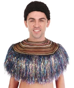 HPO Adult Unisex Rainbow Tinsel Dress Less Pharaoh Collar Costume Piece - Picture 1 of 6