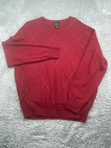 JoS A Bank Executive Collection Mens Lambswool Red Vneck  Sweater Size Large - Picture 1 of 7