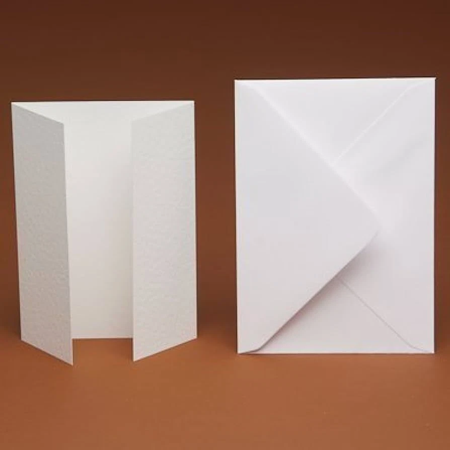 DIY WEDDING STATIONERY LTD 100 A6 GATEFOLD Cards 255gsm & Envelopes printable Ivory, White, Linen, Hammer