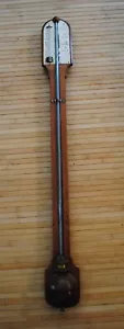 Antique 19th Century English Stick Barometer Thermometer Wood 36" Long - Picture 1 of 3