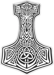 Mjolnir Thors Hammer Vinyl-Aufkleber 6 Zoll groß - Bild 1 von 1