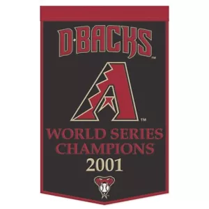 ARIZONA DIAMONDBACKS WORLD SERIES CHAMPIONS 2001 WOOL BANNER 24" x 38" WINCRAFT - Picture 1 of 1