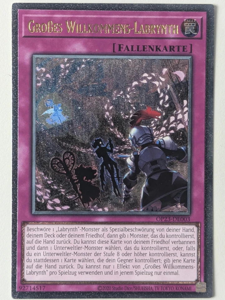 Großes Willkommens-Labrynth OP23-DE003 Ultimate Rare DE NM YUGIOH - Bild 1 von 1