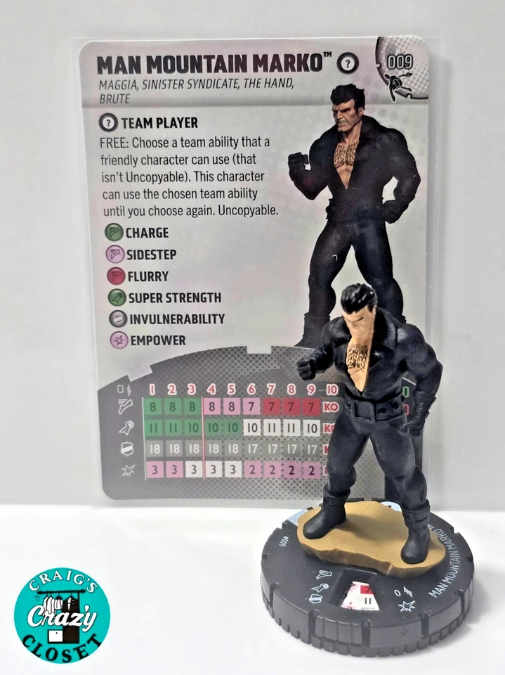 HeroClix Man Mountain Marko 009 Marvel Spider-Verse Set New Common - Image 1 of 1