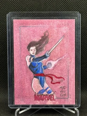 2013 Women of Marvel Series 2 SketchaFEX Sketch Card Jeremy McHugh Psylocke 1/1 - Image 1 of 2