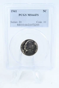 1941-P PCGS MS66FS Jefferson Nickel Full Steps Business Strike 5C - Picture 1 of 2