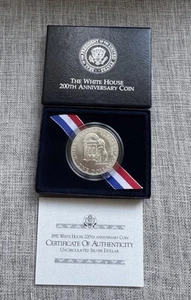 1992 W White House 200th Anniversary PROOF 90% SILVER DOLLAR OGP & COA Beautiful - Picture 1 of 4