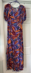 TERRA & SKY Dress Womens Plus 2X Maxi Floral Resort Wear Ruffle Beach Vacation - Picture 1 of 10
