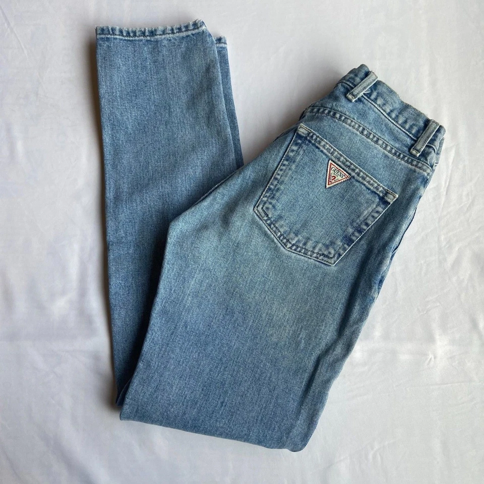 Pantalones de mezclilla para mujer Guess de colección talla 24 XXS ajuste original pierna estrecha 1050 RG 90s Foto 1 de 4