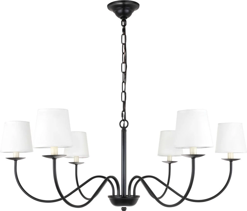 Lámpara de araña Eclipse 6 luces blanca y negra Foto 1 de 1