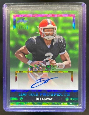 2024 Leaf In The Game Used DJ Lagway Gold Prospects Rainbow HoloFoil Auto #/35 - Image 1 of 2