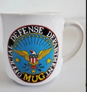 Vintage Official Defense Department Mug Eagle 10oz Parody USA Budget Seal  USED - Picture 1 of 7