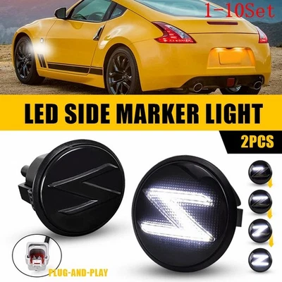 LED Side Marker Turn Signal Lights For 03-09 Nissan 350z Z33 09-20 370Z 1-10Set - Image 1 of 4