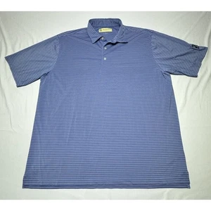 Donald Ross Sportswear Men's Short Sleeve Blue Stiped Polo Shirt - Size XL - Picture 1 of 5