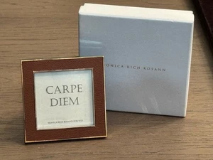 Marco de fotos cuadrado marrón Monica Rich Kosann de $655 4” x 4” nuevo en caja - Imagen 1 de 15