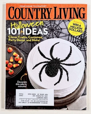 2009 Oct COUNTRY LIVING Halloween Ideas CAKE DECORATING party decor RUSTIC CABIN - Image 1 of 4