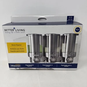 Better Living Aviva 3 Pump Wall Mount Shower Dispenser Shampoo Body Wash - Picture 1 of 8