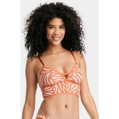 Bralette Auden Estampado Cebra Forrado Inalámbrico Naranja Blanco Mediano Nuevo con Etiquetas Foto 1 de 4