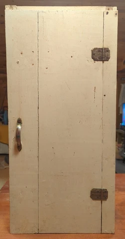 Large Primitive Vintage Wooden 3 Shelf Cupboard Wall Hanging or Shelf Cabinet Cover