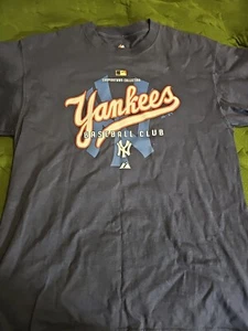 Majestic New York Yankees Navy Blue Tee Cooperstown Collection Men's LARGE - Picture 1 of 6