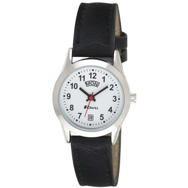 Ravel R0706.20.2 Ladies Easy Read Watch with pu Croc Leather + Day & Date Chrome - Image 1 of 1