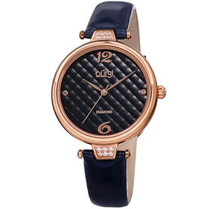 Reloj para mujer Burgi BUR222BU esfera acolchada azul diamante charol correa - Imagen 1 de 4