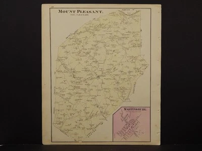 Mapa de Pensilvania, condado de Washington, 1876 Town of Mount Pleasant N6#13 Foto 1 de 2
