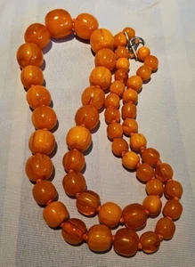 Antica Collana Tuorlo Uovo Butterscotch Bachelite Art Déco 133 grammi spedizione gratuita - Foto 1 di 23