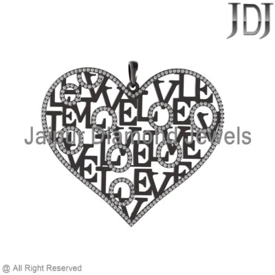 Diamante natural 925 plata esterlina corazón encanto amor colgante regalo para alguien Foto 1 de 2