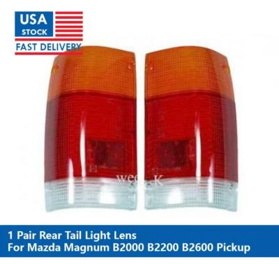 PAIR REAR TAIL LIGHT LENS LENSES FOR MAZDA MAGNUM B2000 B2200 B2600 1985 - 1998 - Image 1 of 4