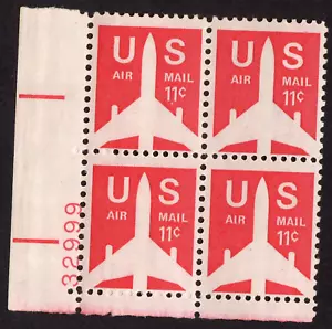 Scott #c78 Silhouette Jet Airliner Airmail Plate Block of 4 Stamps - MNH P#32999 - Picture 1 of 1